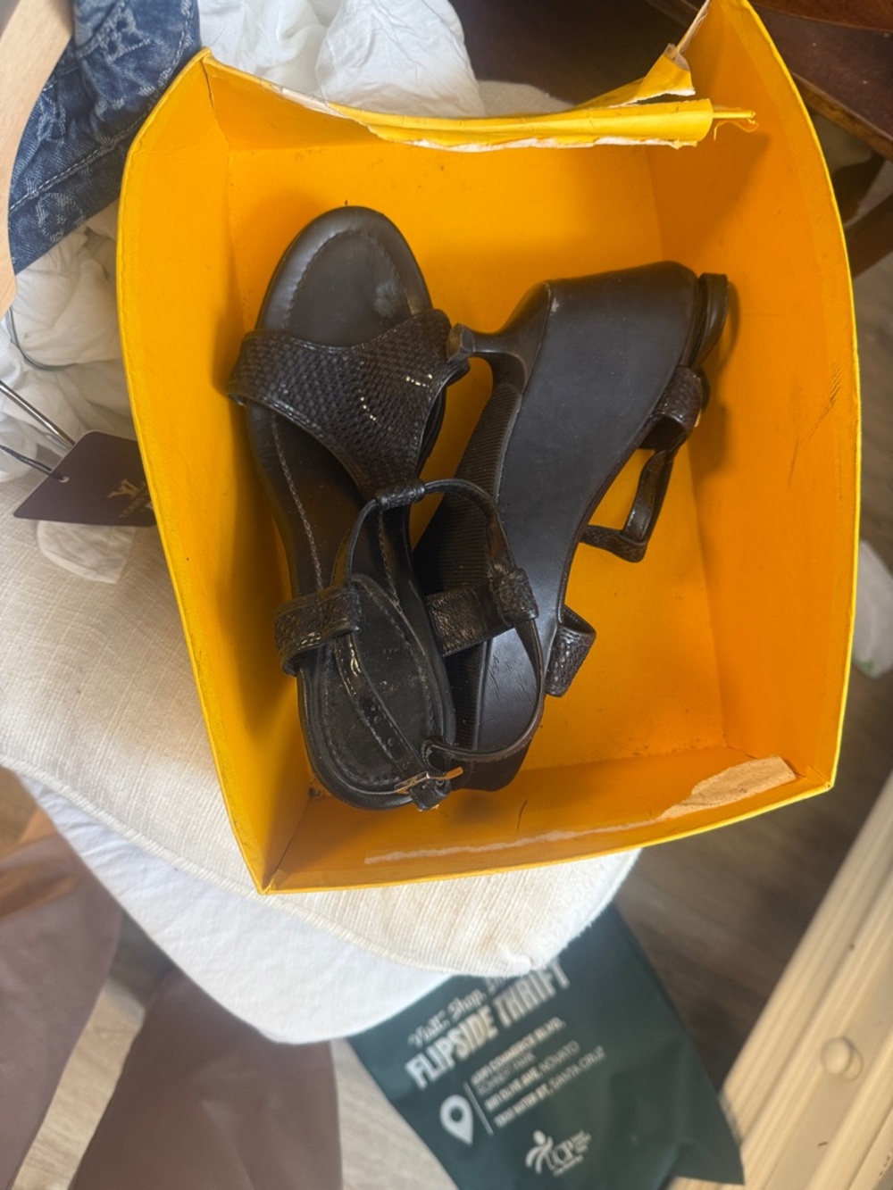 Fendi Black Textured Slingback Wedge Sandals